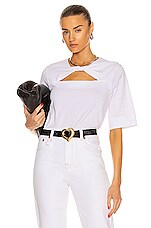 Ganni Basic Cotton Jersey Top in Bright White, view 1, click to view large image.