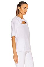 Ganni Basic Cotton Jersey Top in Bright White, view 2, click to view large image.