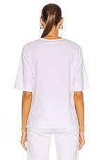 Ganni Basic Cotton Jersey Top in Bright White, view 3, click to view large image.