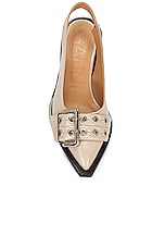 Ganni Feminine Buckle Slingback Naplack Pump in Taos Taupe, view 4, click to view large image.