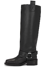 Ganni Biker Tubular Underknee Boot in Black, view 5, click to view large image.