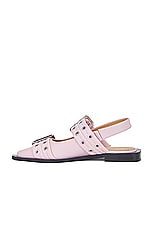 Ganni Buckle Ballerina Flat in Chalk Pink, view 5, click to view large image.
