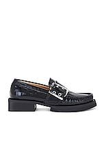 Ganni Buckle Loafer Naplack in Black, view 1, click to view large image.