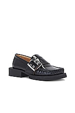 Ganni Buckle Loafer Naplack in Black, view 2, click to view large image.