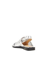 Ganni Buckle Ballerina Flat in Silver, view 3, click to view large image.