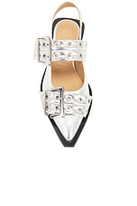 Ganni Buckle Ballerina Flat in Silver, view 4, click to view large image.
