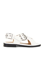 Ganni Buckle Cross Strap Sandal in Egret, view 1, click to view large image.