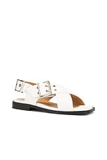Ganni Buckle Cross Strap Sandal in Egret, view 2, click to view large image.