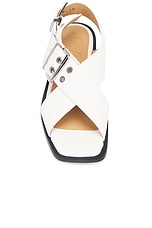 Ganni Buckle Cross Strap Sandal in Egret, view 4, click to view large image.