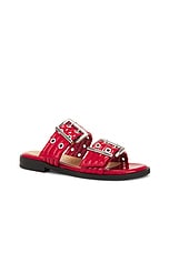Ganni Two Strap Sandal in Racing Red, view 2, click to view large image.