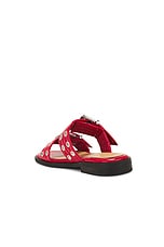 Ganni Two Strap Sandal in Racing Red, view 3, click to view large image.
