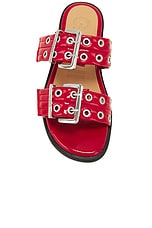Ganni Two Strap Sandal in Racing Red, view 4, click to view large image.