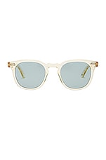 Garrett Leight Byrne Sunglasses in Pure Glass & Pure Blue, view 1, click to view large image.