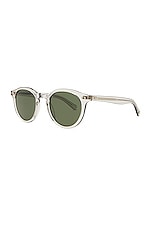 Garrett Leight Clune X Sunglasses in Light Grey & Pure Green, view 2, click to view large image.