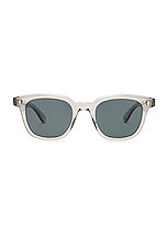 Garrett Leight Broadway Sun Sunglasses in Crystal & Blue Smoke, view 1, click to view large image.