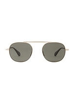 Garrett Leight Van Buren II Sun Sunglasses in Silver-Sea Grey/ Flat Pure Blue Smoke, view 1, click to view large image.