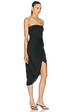 GAUGE81 Lica Midi Linen Dress in Black, view 2, click to view large image.