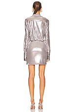 GAUGE81 Naha Metallic Dress in Silver, view 3, click to view large image.