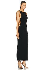 Grace Ling Open Back Maxi Dress in Black, view 3, click to view large image.