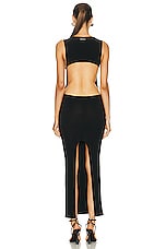 Grace Ling Open Back Maxi Dress in Black, view 4, click to view large image.