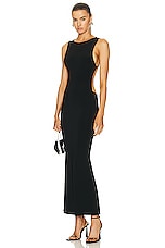 Grace Ling Open Back Maxi Dress in Black, view 5, click to view large image.