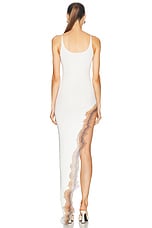 Grace Ling Flame Slit Maxi Dress in Ivory Flame, view 4, click to view large image.