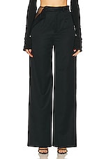 Grace Ling Peek Open Thigh Pant in Black, view 1, click to view large image.