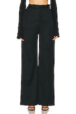 Grace Ling Peek Open Thigh Pant in Black, view 2, click to view large image.