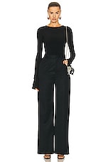 Grace Ling Peek Open Thigh Pant in Black, view 6, click to view large image.