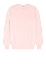 Ghiaia Cashmere Cotton Crewneck in Pink, view 1, click to view large image.