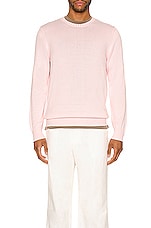 Ghiaia Cashmere Cotton Crewneck in Pink, view 3, click to view large image.