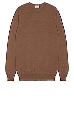 Ghiaia Cashmere Cotton Crewneck in Cacao, view 1, click to view large image.