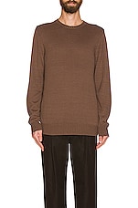 Ghiaia Cashmere Cotton Crewneck in Cacao, view 3, click to view large image.