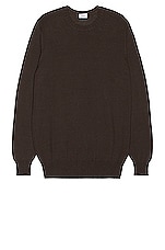 Ghiaia Cashmere Cotton Crewneck in Military, view 1, click to view large image.
