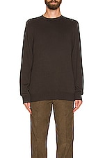Ghiaia Cashmere Cotton Crewneck in Military, view 3, click to view large image.