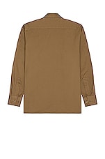 Ghiaia Cashmere Cotton Working Shirt in Cacao, view 2, click to view large image.