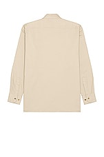 Ghiaia Cashmere Cotton Working Shirt in Sand, view 2, click to view large image.