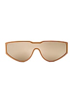 GIA BORGHINI Shield Sunnies in Nude, view 1, click to view large image.