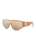 GIA BORGHINI Shield Sunnies in Nude, view 2, click to view large image.