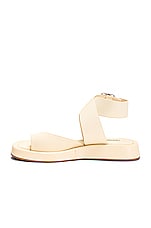 GIA BORGHINI x RHW Toe Ring Wrap Canvas Flat Sandal in Cream, view 5, click to view large image.