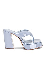 GIA BORGHINI Patent Thong Sandal in Ice Blue, view 1, click to view large image.