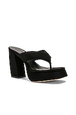 GIA BORGHINI Neoprene Thong Sandal in Black, view 2, click to view large image.