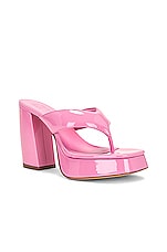 GIA BORGHINI Patent Thong Sandal in Pink, view 2, click to view large image.
