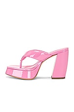 GIA BORGHINI Patent Thong Sandal in Pink, view 5, click to view large image.