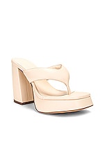 GIA BORGHINI Platform Flip Flop Sandal in Cream, view 2, click to view large image.