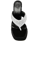 GIA BORGHINI Platform Flip Flop Sandal in Silver & Black, view 4, click to view large image.