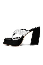 GIA BORGHINI Platform Flip Flop Sandal in Silver & Black, view 5, click to view large image.