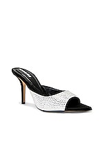 GIA BORGHINI X Pernille Teisbaek Pointed Mule in Silver & Black, view 2, click to view large image.