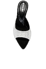GIA BORGHINI X Pernille Teisbaek Pointed Mule in Silver & Black, view 4, click to view large image.
