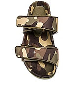 GIA BORGHINI X Pernille Teisbaek Leather Platform Sandal in Classic Camo, view 4, click to view large image.